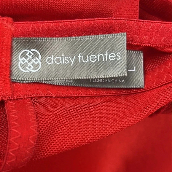 Daisy Fuentes Velvet Molded Cup Lace Push Up Teddy Bodysuit Snap Crotch NWT Sz L - Picture 15 of 16